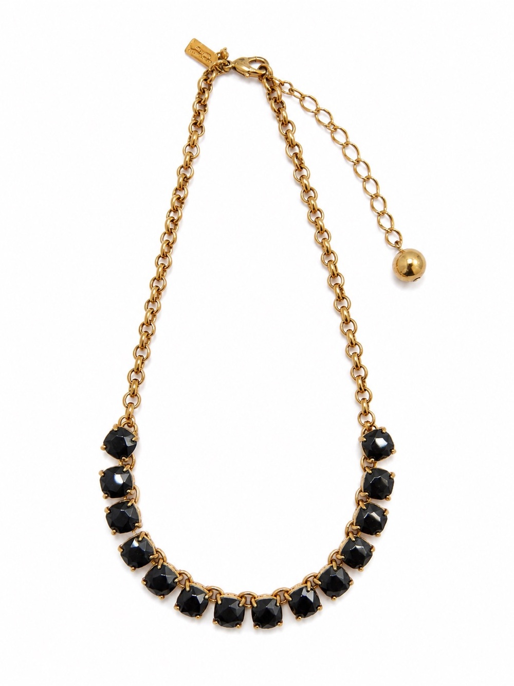 Kate Spade Gold Chain Necklace with Black Stones - Elegant Women's Jewelry
